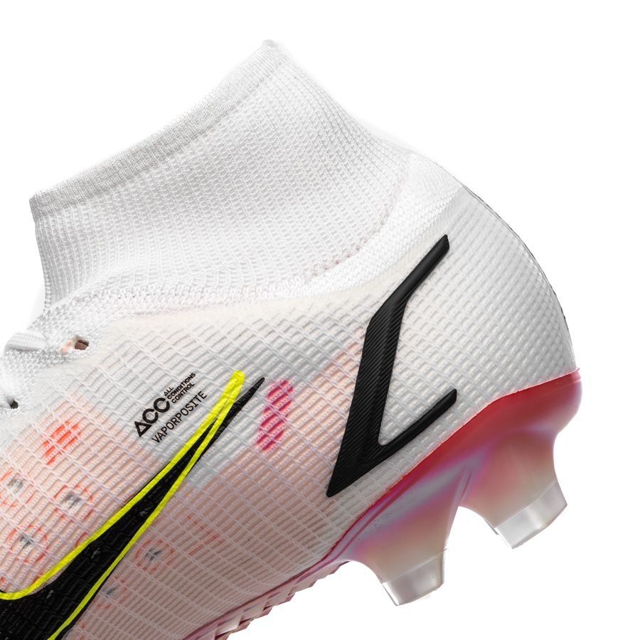 Nike Mercurial Superfly 8 Elite FG Rawdacious - back view white crimson
and pink